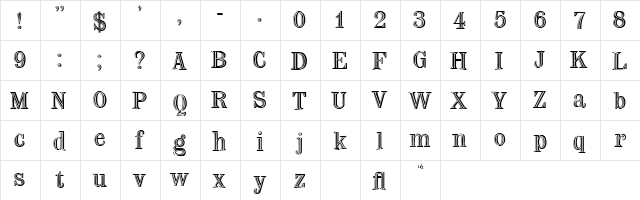 Nauert Normal  glyph index