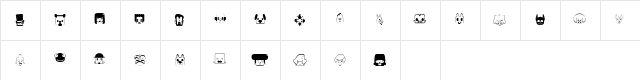 bubbledco Regular  glyph index