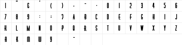 Goering Bold Regular  glyph index