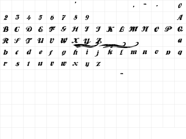 Player One Regular  glyph index