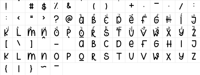 Unicorn Magic Regular  glyph index