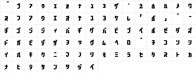 Aquasky20KAT Regular  glyph index