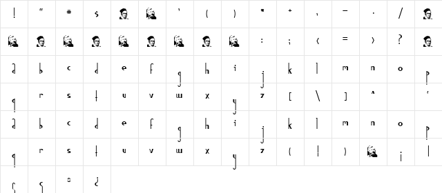 Gauss Jordan Regular  glyph index