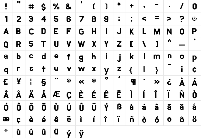 Marquee Light  glyph index