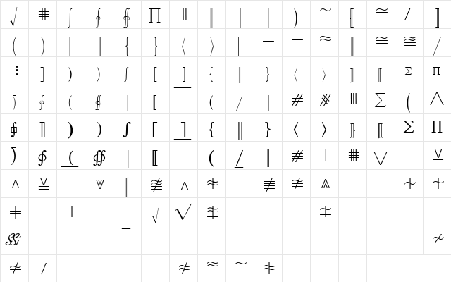 QuantaPiFiveSSK Regular  glyph index