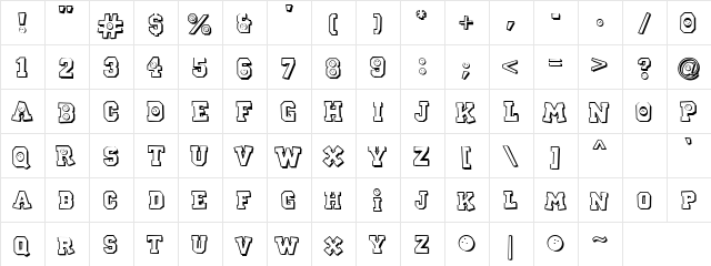 CK Sports Bowling Regular  glyph index