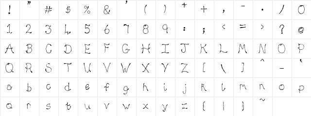 PC Folk Regular  glyph index
