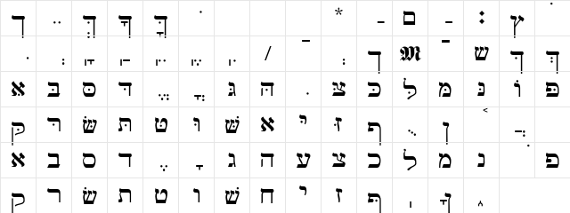 97 Regular  glyph index