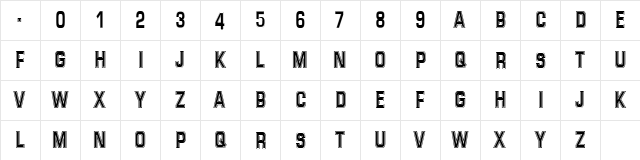 Verona FFF Regular  glyph index