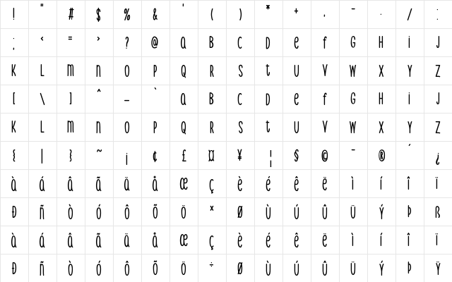 Christmas Tree Regular  glyph index