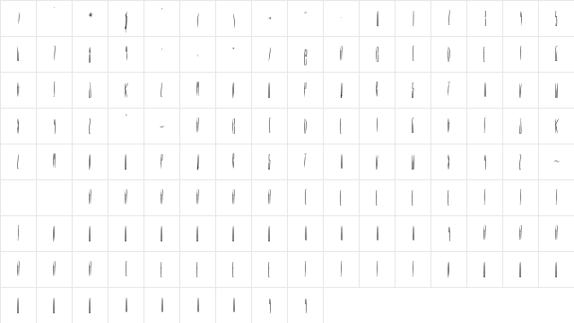 PROCERUS Regular  glyph index