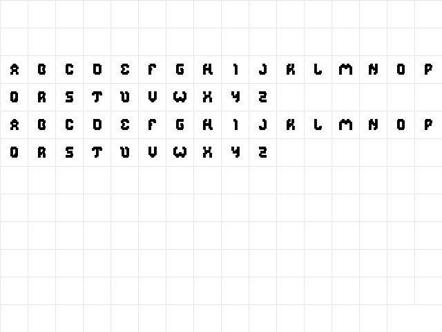 glitch Regular  glyph index