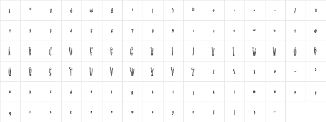 SCREAM IN PAIN Regular  glyph index