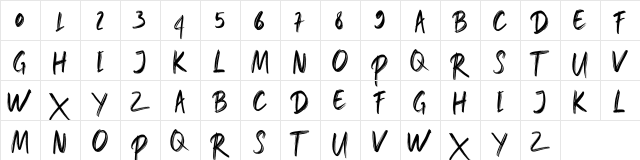 HONGKONG Regular  glyph index