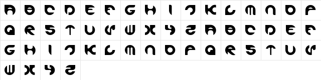 alexandra Regular  glyph index
