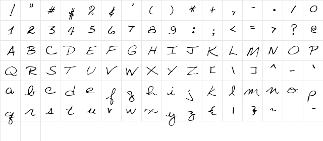 Villa Regular  glyph index