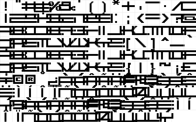 FFF Sailor Regular  glyph index