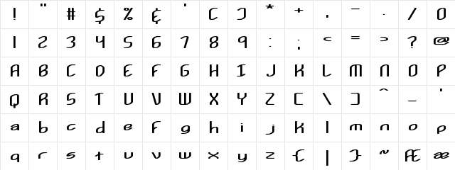 Kurvature BRK Regular  glyph index
