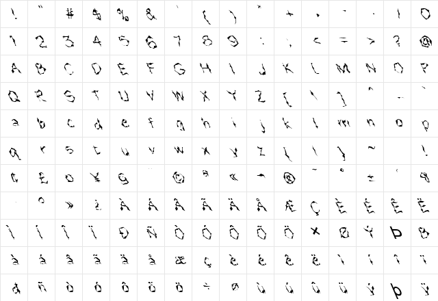 FZ WACKY 15 LEFTY Normal  glyph index