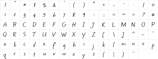 Mayfield Regular  glyph index