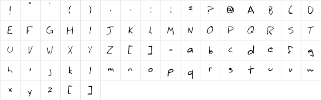Leck Normal  glyph index