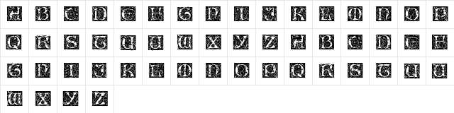 Eileen Caps Regular  glyph index