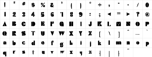 AdLib Regular  glyph index