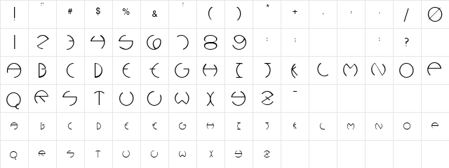 Narcosis Normal  glyph index