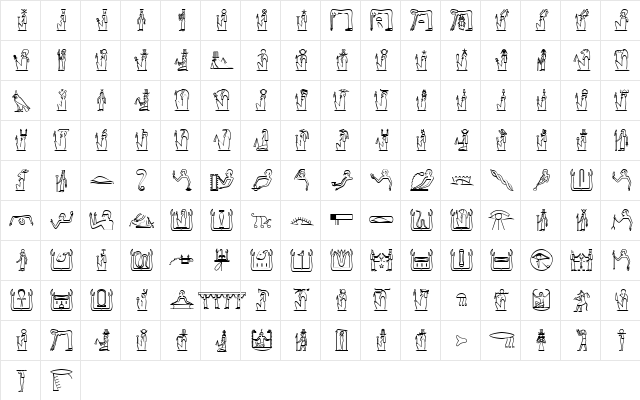GlyphExtLibF Medium  glyph index