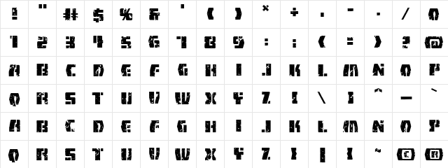 FireFight BB Regular  glyph index