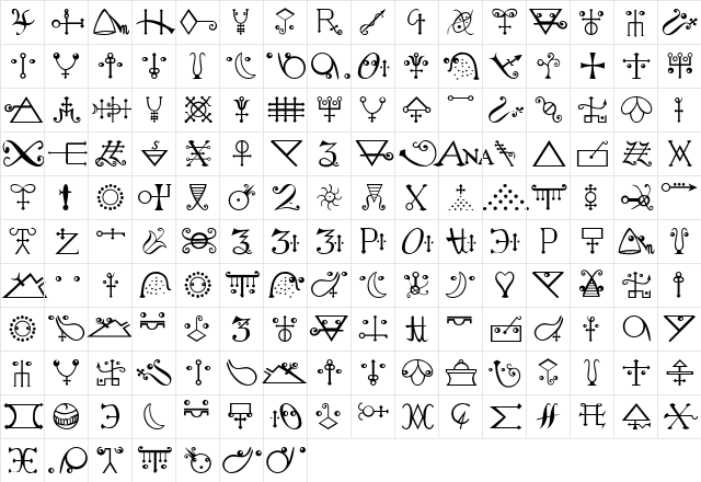 ForAlchemistsOnly Regular  glyph index