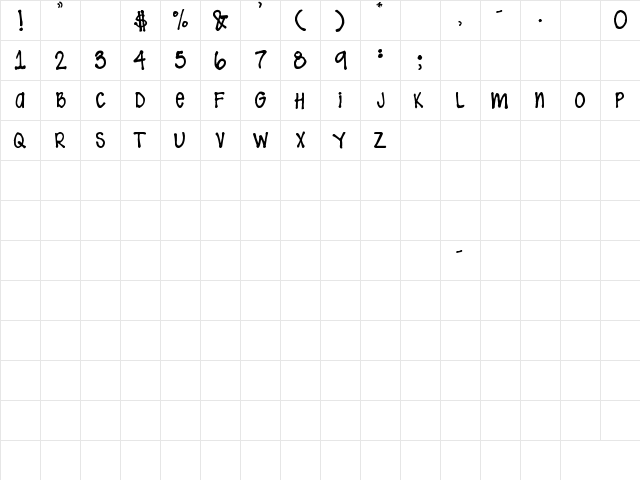 SP Neena Regular  glyph index