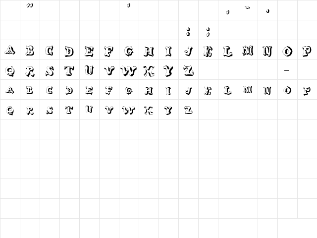 GE Glob Regular  glyph index