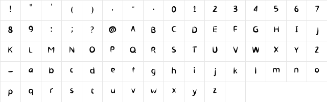 Shrinxx Regular  glyph index