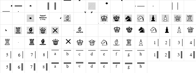 Chess Leipzig Regular  glyph index
