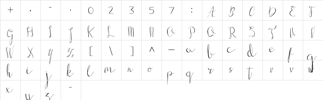 Gillithig Regular  glyph index