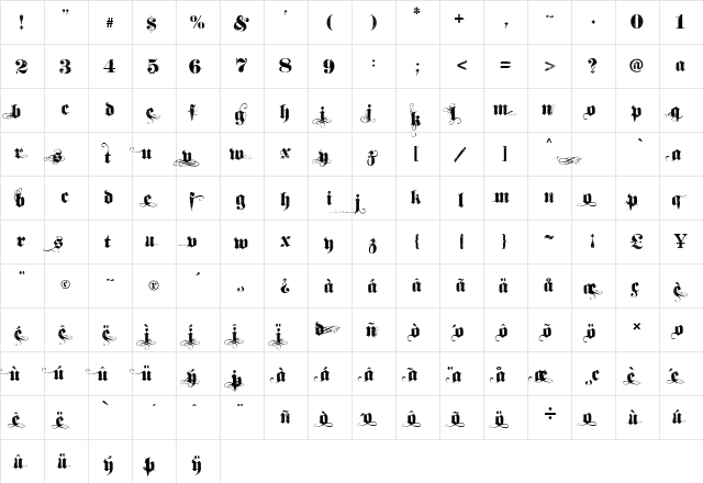 Dirt2 SoulStalker Dirt2 SoulStalker  glyph index