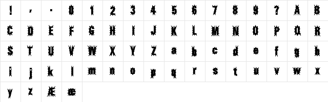 Aftermath BRK Regular  glyph index