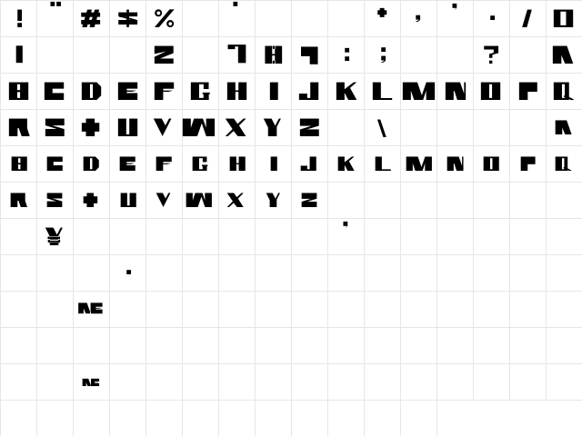 Rammstein Font Made By: AiR Rammstein  glyph index