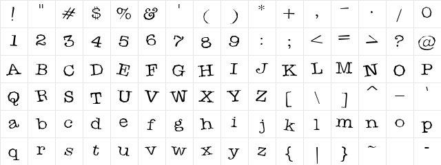 LDJ Pretty Smart Regular  glyph index