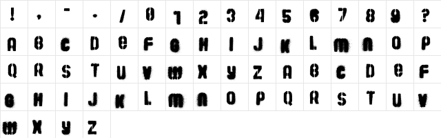 Barrio 30 Regular  glyph index