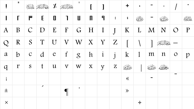 SC_HANI REGULAR  glyph index