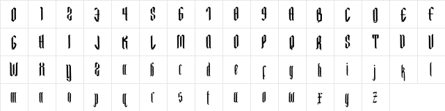 RUMASA Cond Regular  glyph index