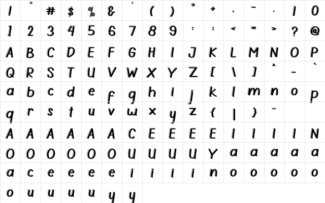 MOBILE SPORTS Regular  glyph index