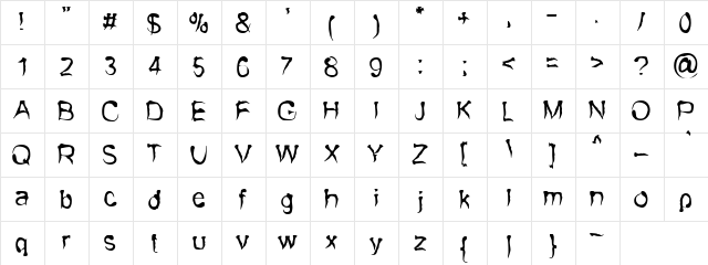 Abaquse Jore Regular  glyph index