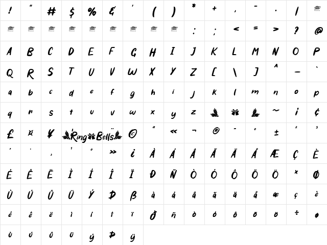 Ring Bells - Personal Use Regular  glyph index