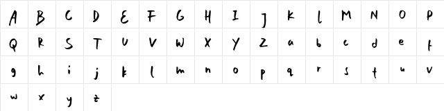 Cerita Senja FREE Regular  glyph index