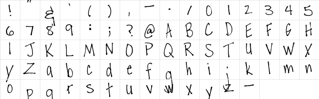 Pea Johanna Regular  glyph index