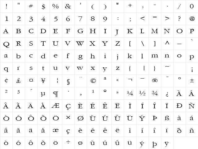 ElvisSaxHorn45 Regular  glyph index