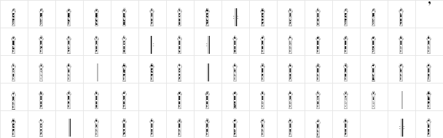 RecorderFaces Regular  glyph index